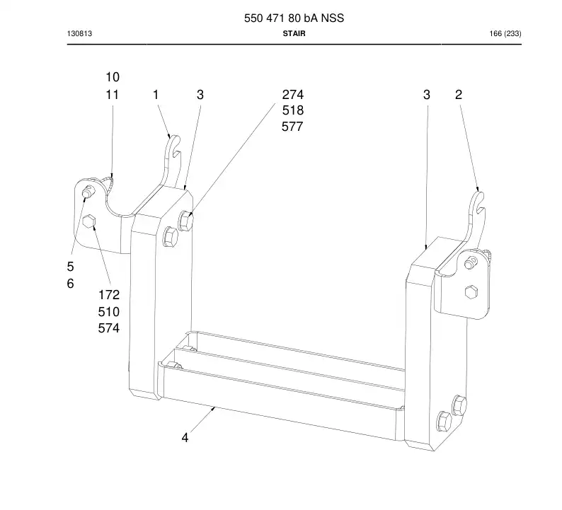 55047180b 550 471 80b Stair - Sandvik Technical Drawing