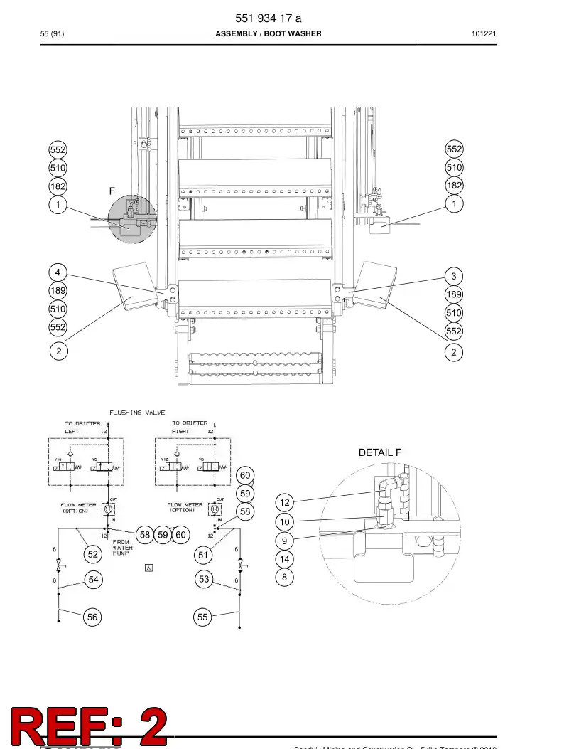55047238 550 472 38 Brush holder - Sandvik Technical Drawing