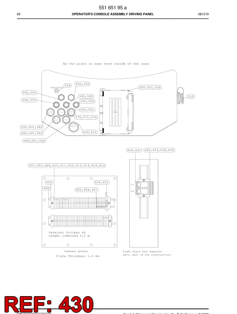 55047287 550 472 87 Selector switch - Sandvik Technical Drawing