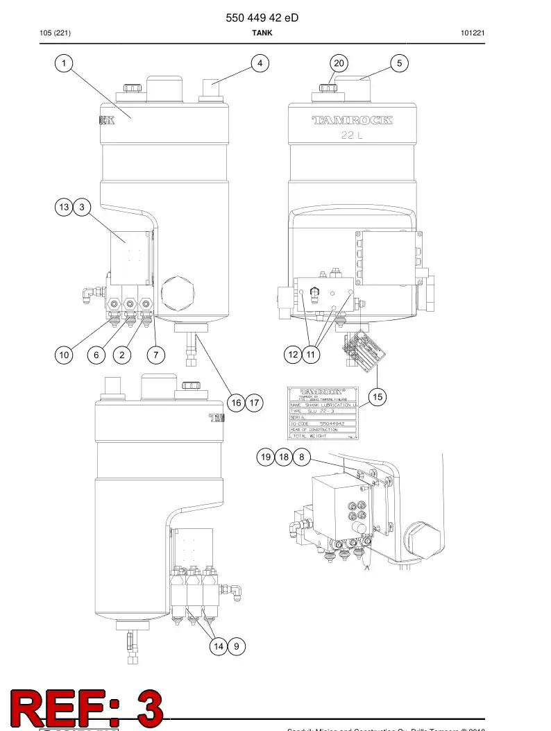 55047342b 550 473 42b Electrical assembly - Sandvik Technical Drawing