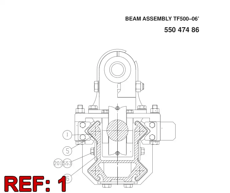 55047487 550 474 87 BEAM - Sandvik Technical Drawing