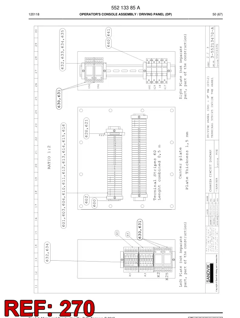 55047548a 550 475 48a Push Button, Illuminated - Sandvik Technical Drawing
