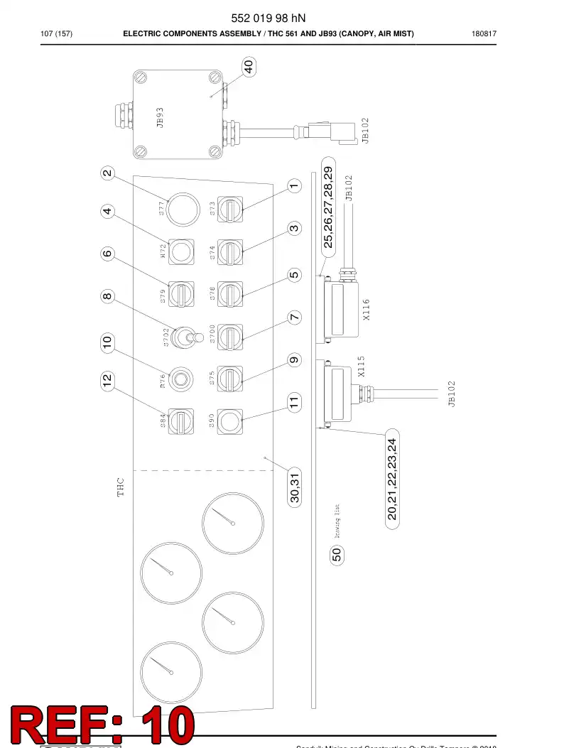 55047552a 550 475 52a Potentiometer - Sandvik Technical Drawing