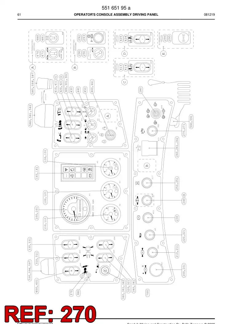 55047571 550 475 71 Illuminated push button - Sandvik Technical Drawing