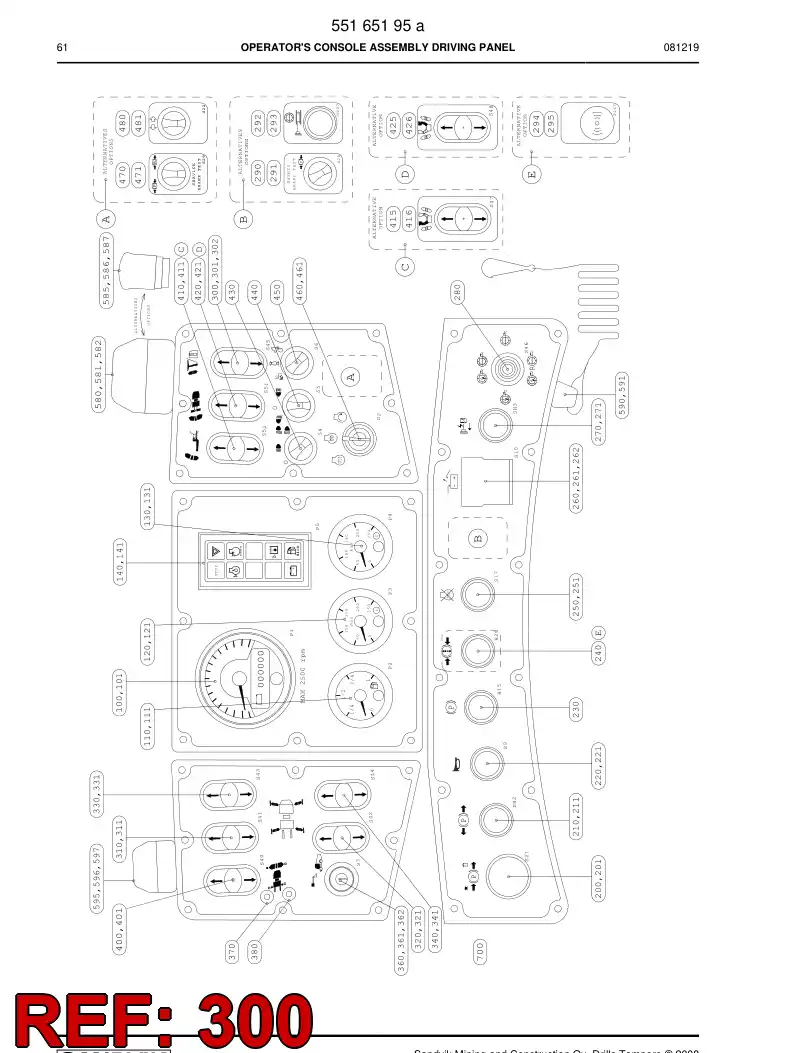 55047607 550 476 07 Double-headed push button - Sandvik Technical Drawing
