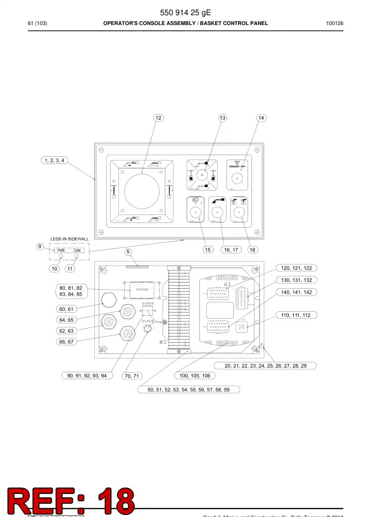 55047657c 550 476 57c Selector switch - Sandvik Technical Drawing