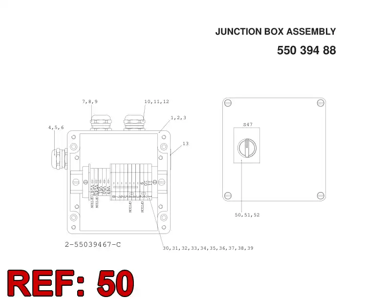 55047658 550 476 58 SELECTOR SWITCH - Sandvik Technical Drawing