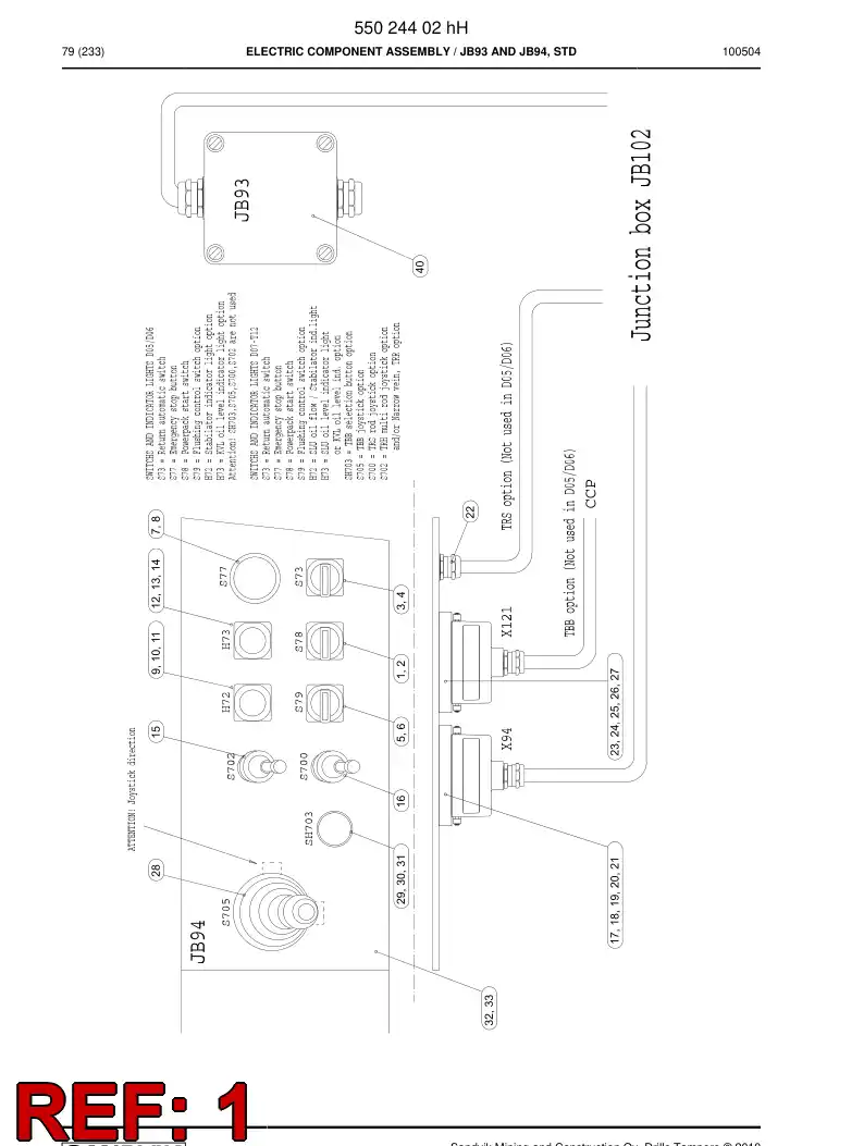 55047660b 550 476 60b Selector switch - Sandvik Technical Drawing