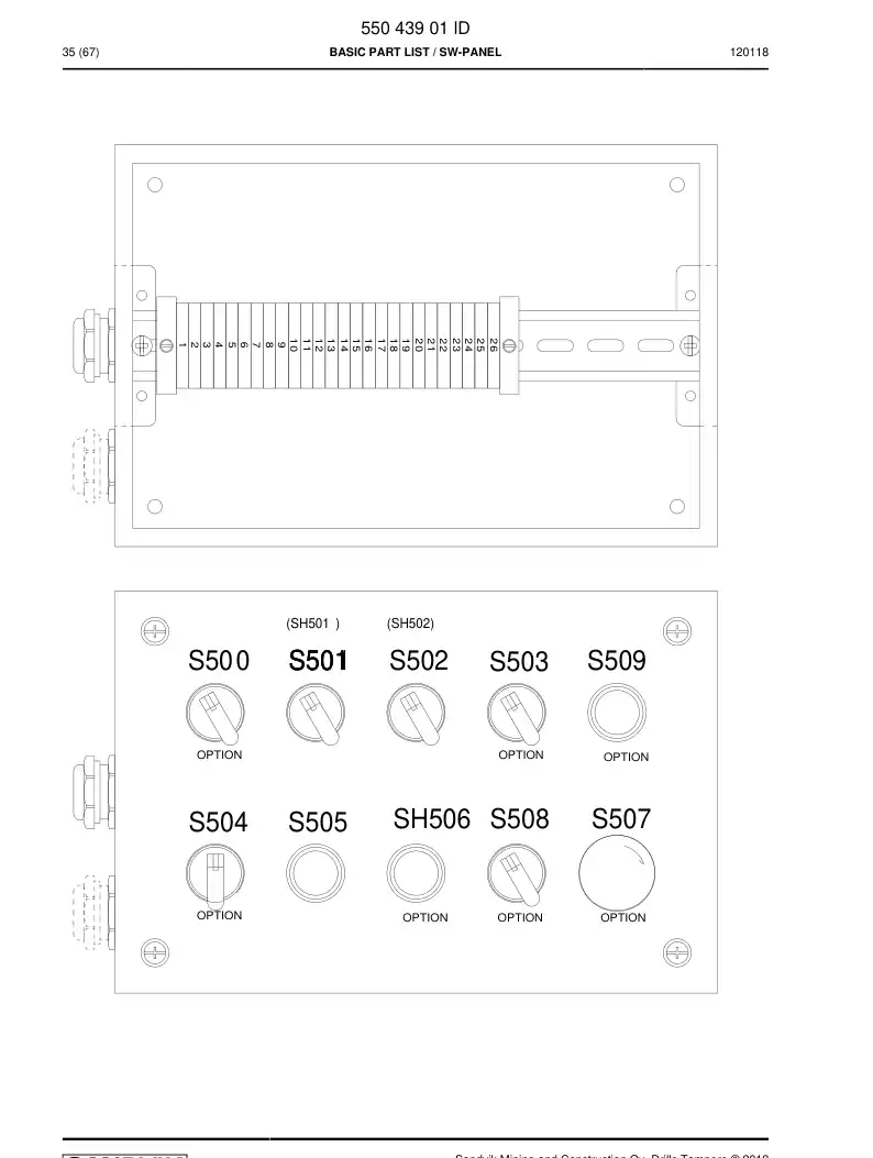 55047662c 550 476 62c Push Button, Illuminated - Sandvik Technical Drawing