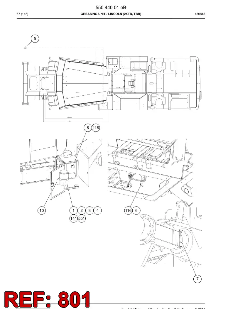 55047679e 550 476 79e Lubrication System, Grease - Sandvik Technical Drawing