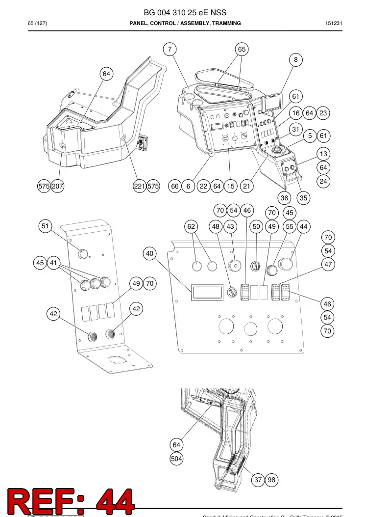 55047693a 550 476 93a Pushbutton - Sandvik Technical Drawing