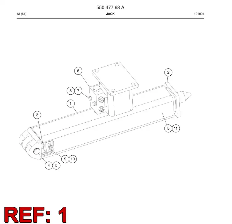 55047778 550 477 78 Jack - Sandvik Technical Drawing