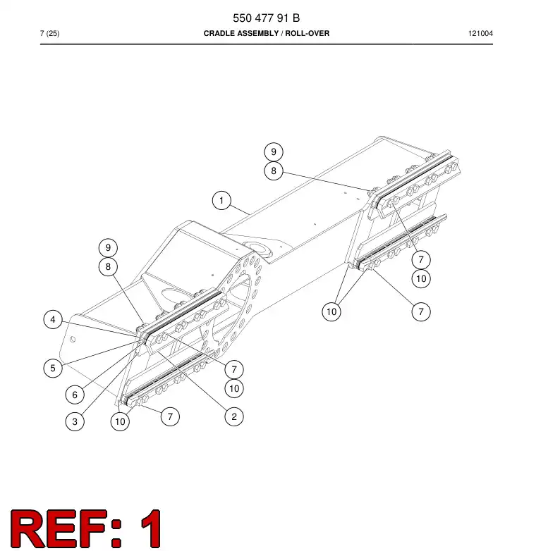 55047793 550 477 93 Cradle - Sandvik Technical Drawing