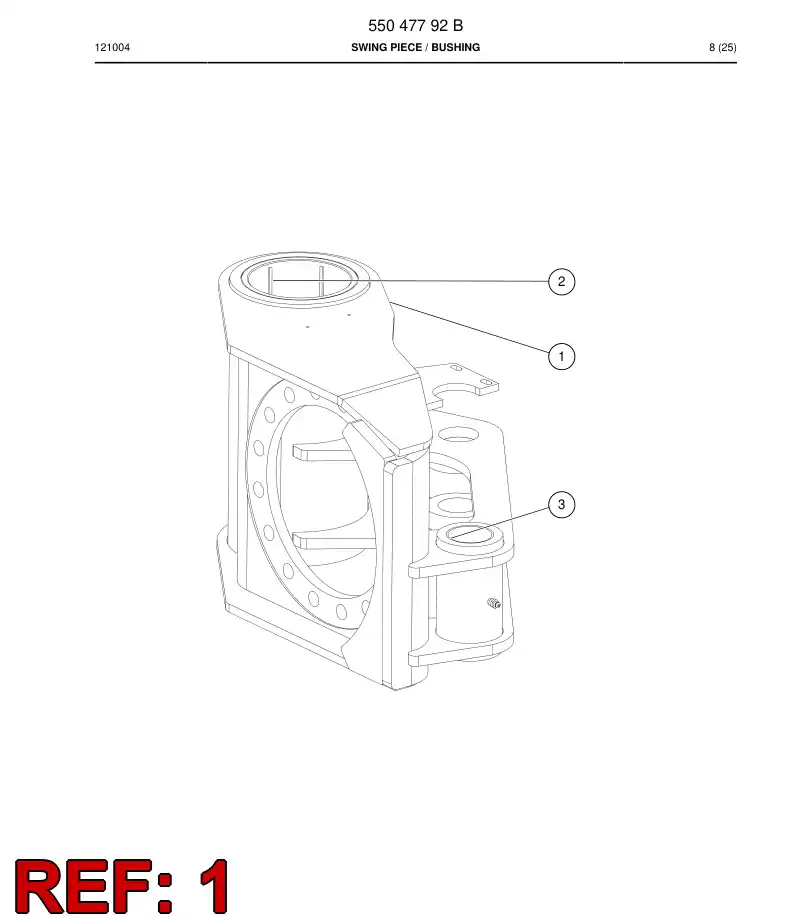 55047838 550 478 38 Swing piece - Sandvik Technical Drawing