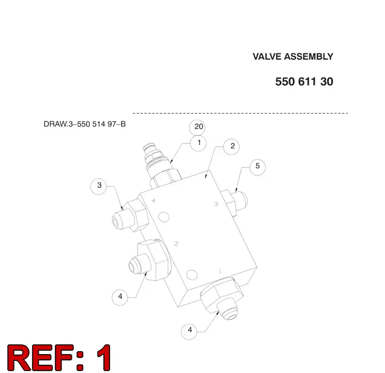 55047853 550 478 53 VALVE - Sandvik Technical Drawing
