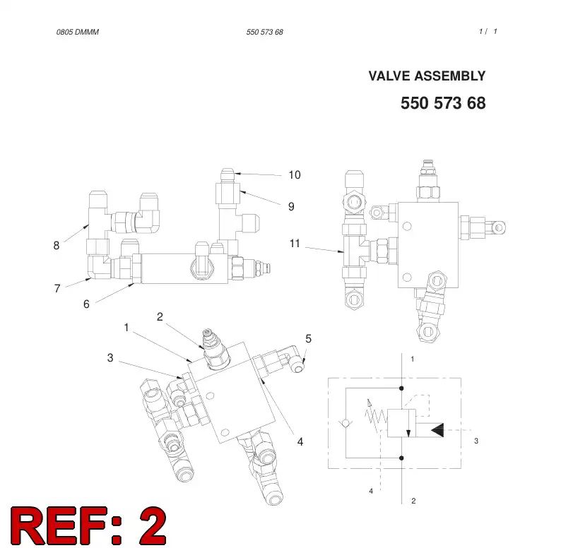 55047885 550 478 85 VALVE - Sandvik Technical Drawing