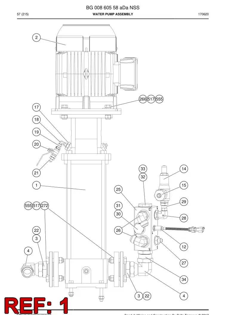 55047963b 550 479 63b Pump, Water - Sandvik Technical Drawing