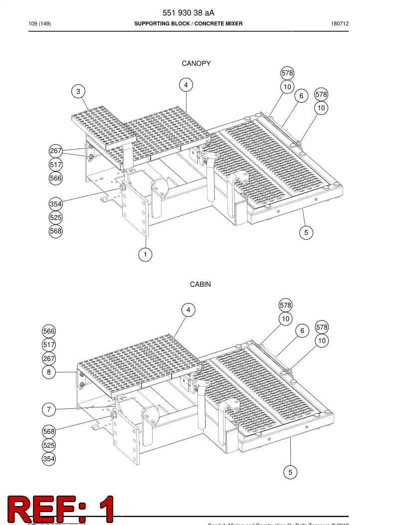 55048155a 550 481 55a Block, Supporting - Sandvik Technical Drawing