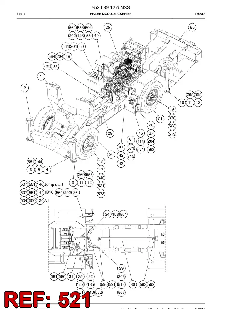 55048160 550 481 60 Nut, Hexagon - Sandvik Technical Drawing