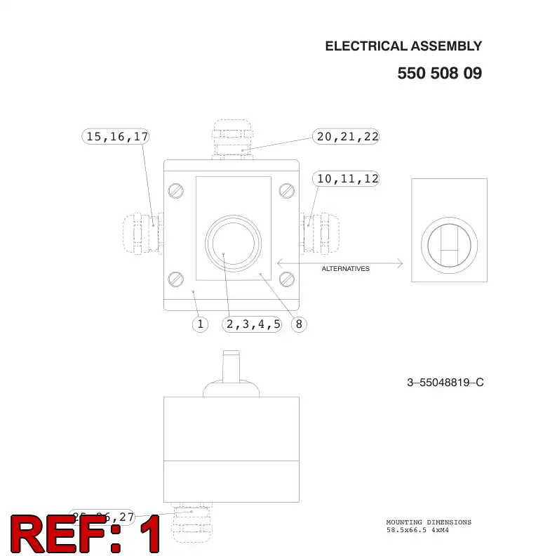 55048192 550 481 92 PLASTIC ENCLOSURE - Sandvik Technical Drawing