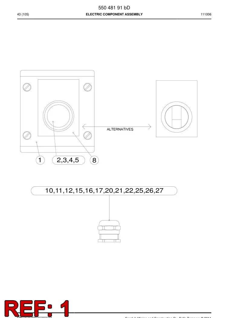 55048192a 550 481 92a Plastic enclosure - Sandvik Technical Drawing