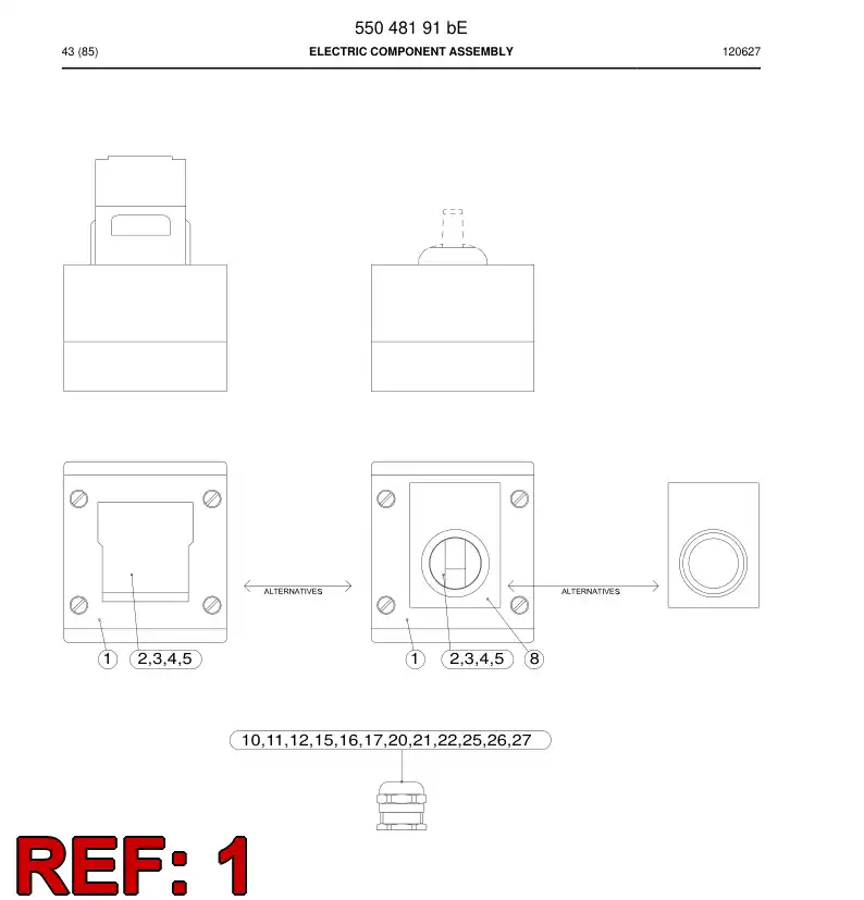 55048192b 550 481 92b Enclosure, Plastic - Sandvik Technical Drawing