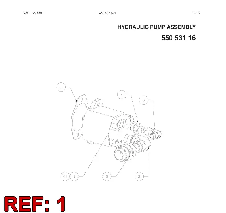 55048307 550 483 07 GEAR PUMP - Sandvik Technical Drawing