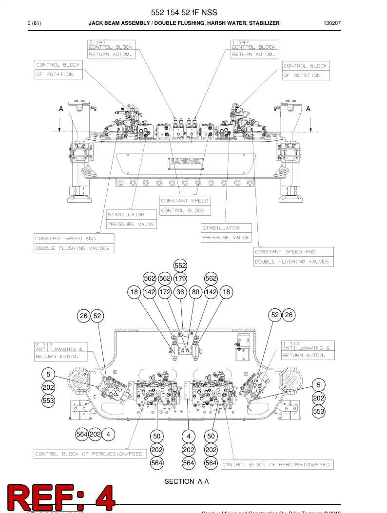 55048372a 550 483 72a Plate - Sandvik Technical Drawing