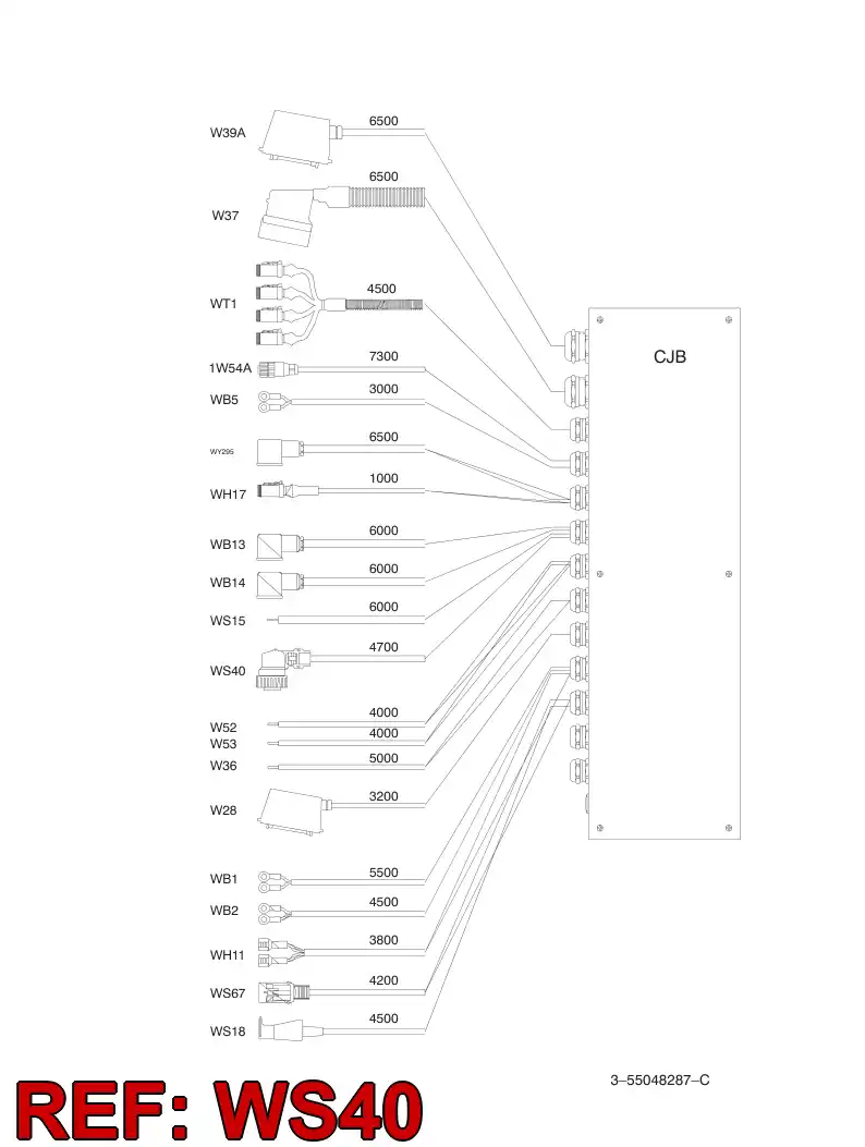 55048444 550 484 44 Wiring harness assembly - Sandvik Technical Drawing