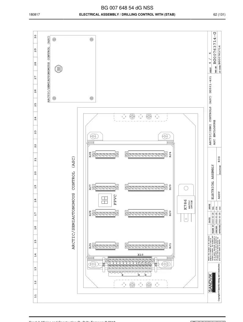 55048444b 550 484 44b Wiring Harness Assembly - Sandvik Technical Drawing