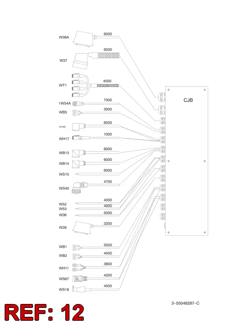 55048487 550 484 87 Pre-wired plug cable - Sandvik Technical Drawing