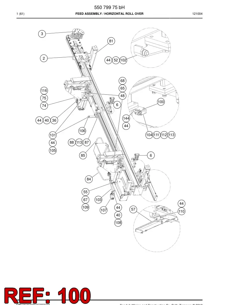 55048504 550 485 04 Mounting plate - Sandvik Technical Drawing