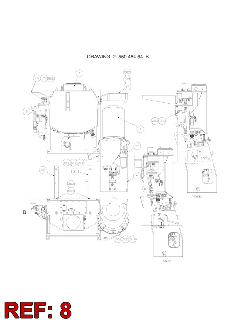 55048532 550 485 32 RADIATOR ASSEMBLY - Sandvik Technical Drawing