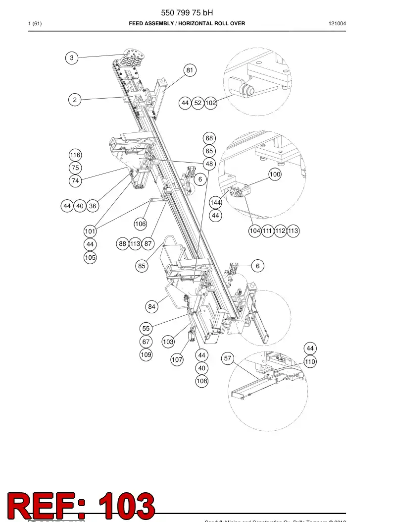 55048536 550 485 36 Mounting bracket - Sandvik Technical Drawing