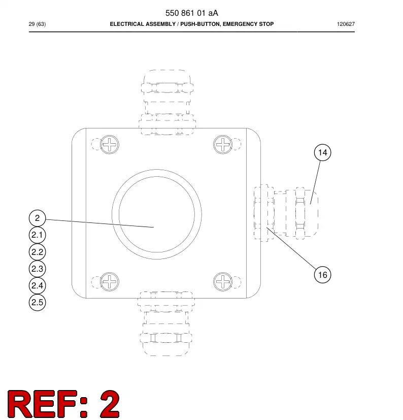 55048551a 550 485 51a Switch accessory - Sandvik Technical Drawing