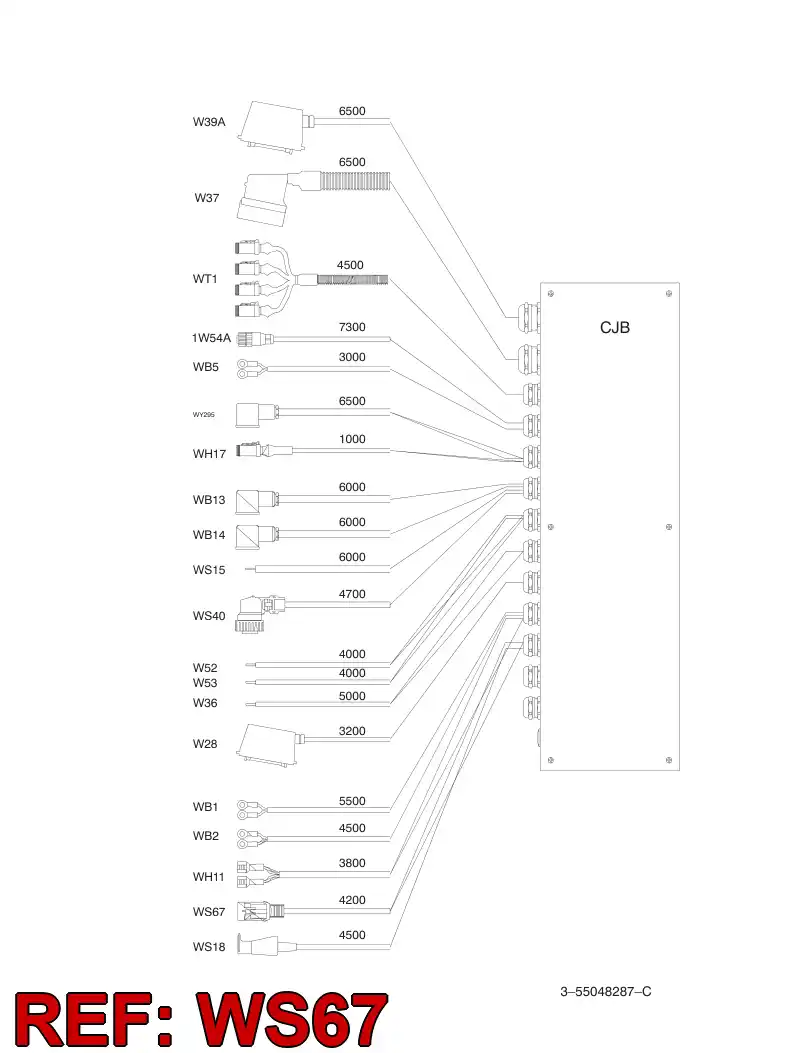 55048583 550 485 83 Cable assembly - Sandvik Technical Drawing