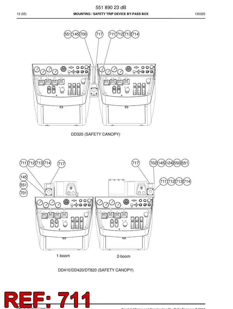 55048586a 550 485 86a Push Button, Illuminated - Sandvik Technical Drawing