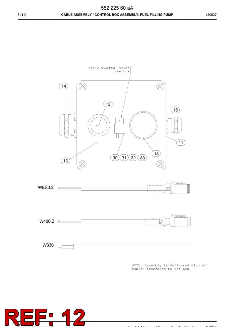 55048638 550 486 38 Pushbutton - Sandvik Technical Drawing