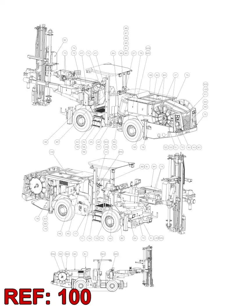 55048690 550 486 90 COVERS ASSEMBLY - Sandvik Technical Drawing