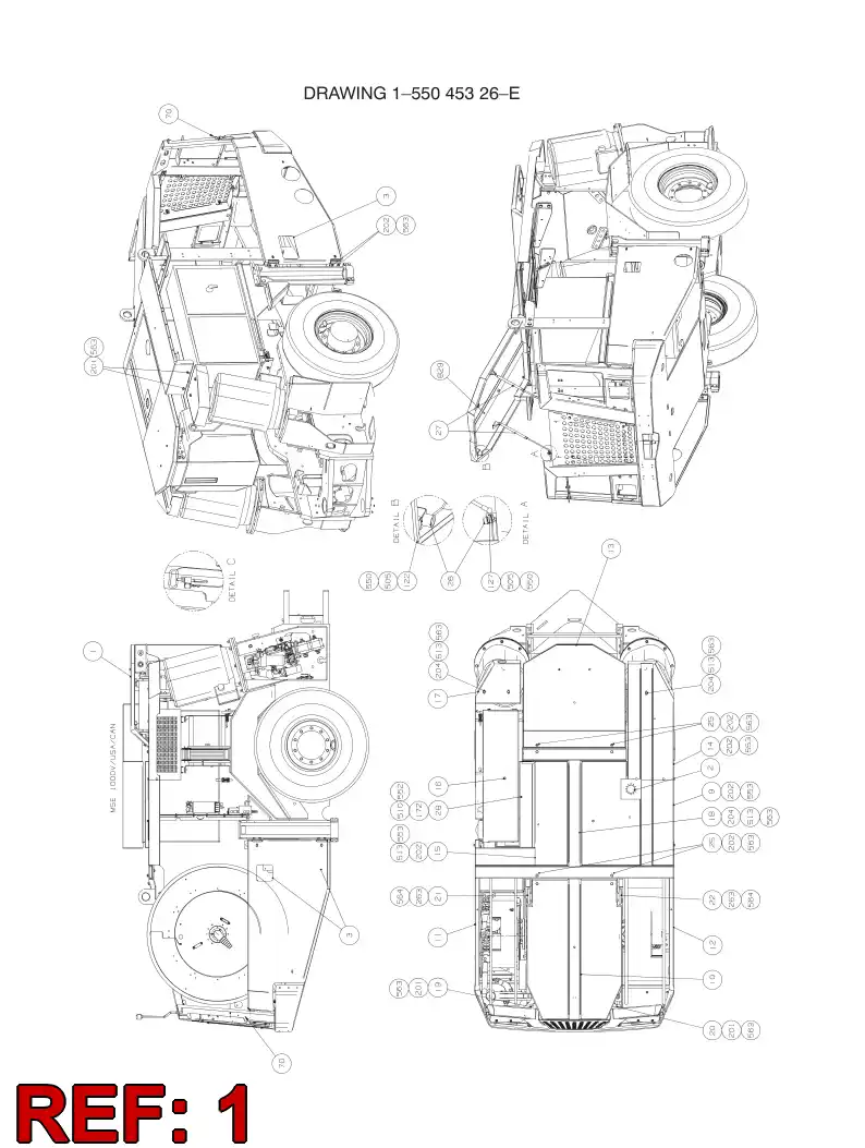 55048691 550 486 91 COVER ASSEMBLY - Sandvik Technical Drawing
