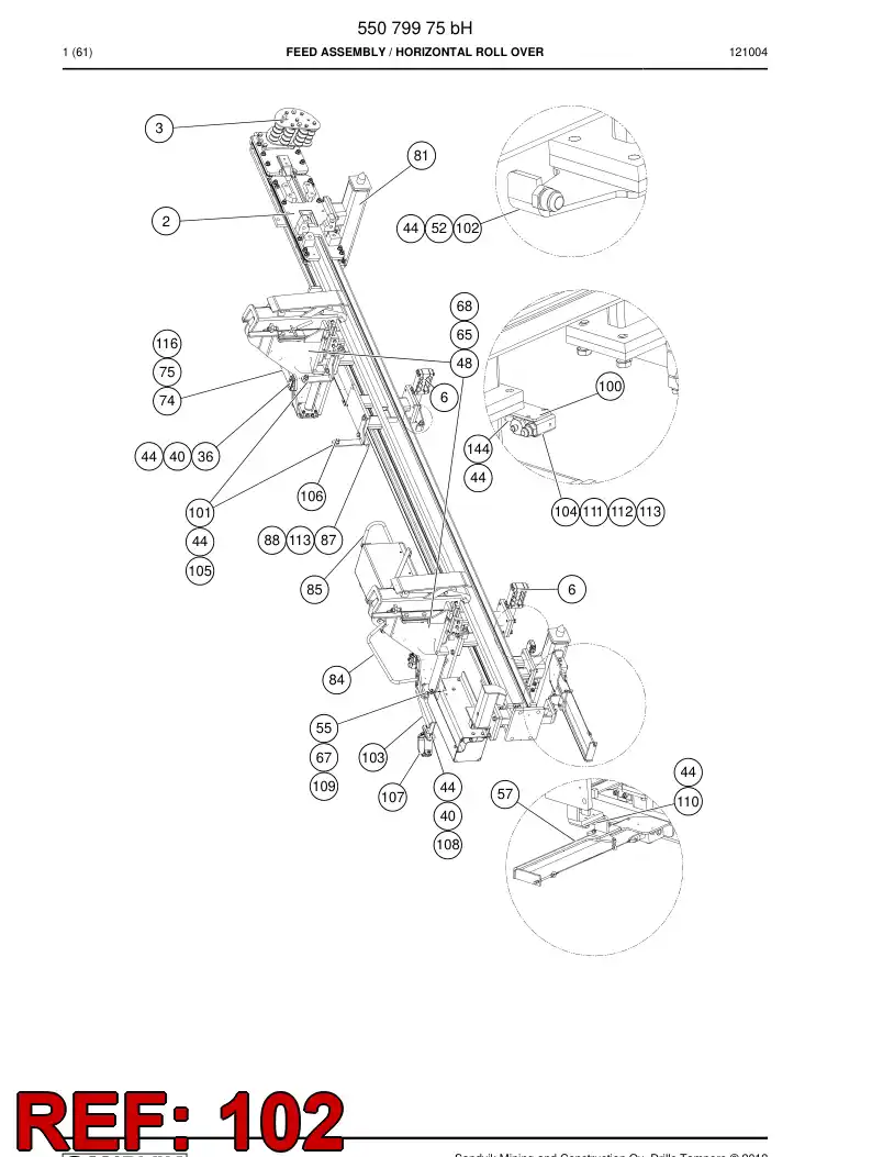55048704 550 487 04 Mounting bracket - Sandvik Technical Drawing