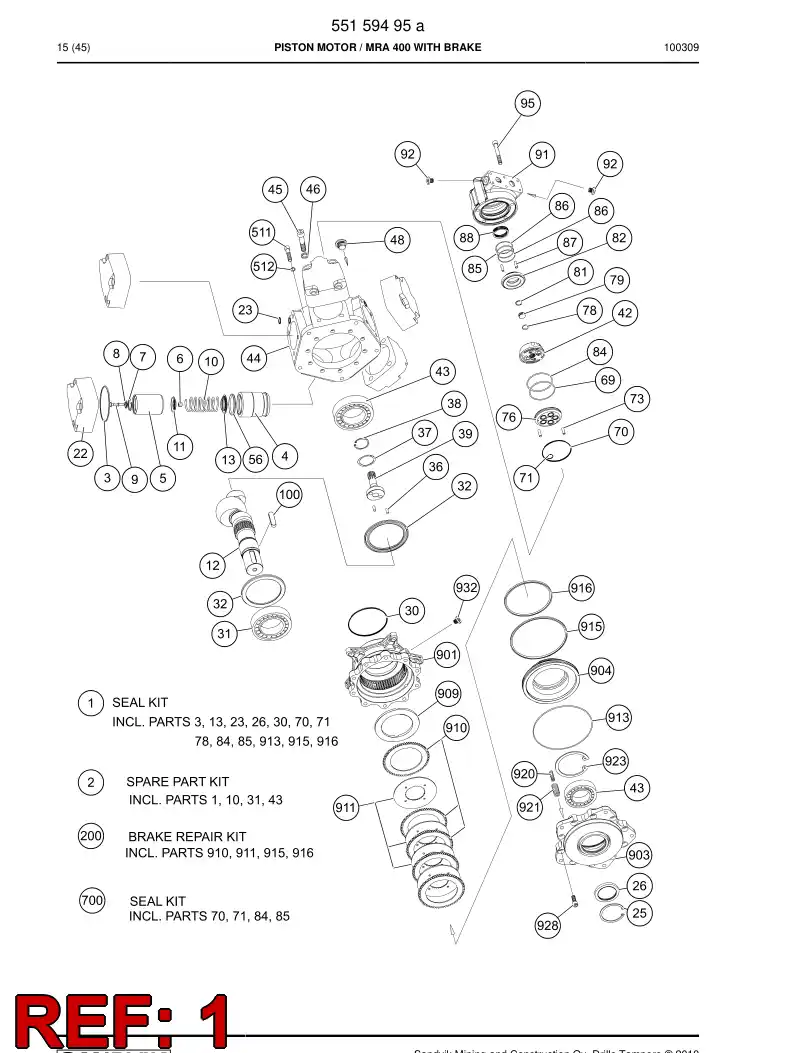 55048719a 550 487 19a Seal kit - Sandvik Technical Drawing