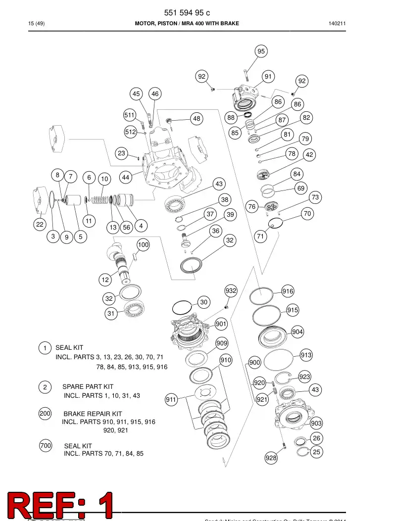 55048719b 550 487 19b Seal Kit - Sandvik Technical Drawing