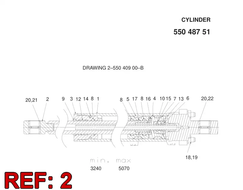 55048781 550 487 81 PISTON ROD - Sandvik Technical Drawing