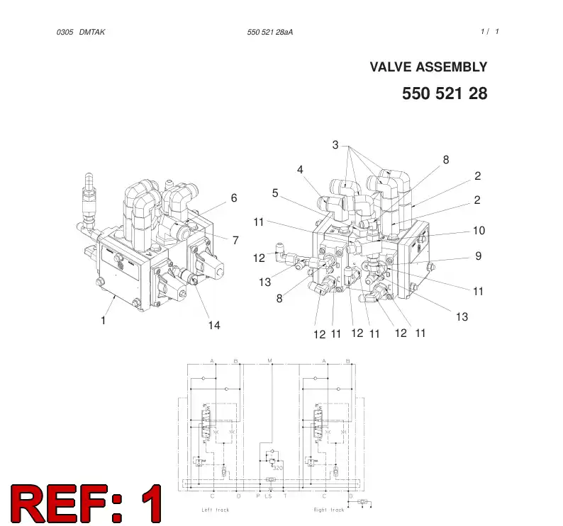 55048851 550 488 51 DIRECTIONAL VALVE - Sandvik Technical Drawing