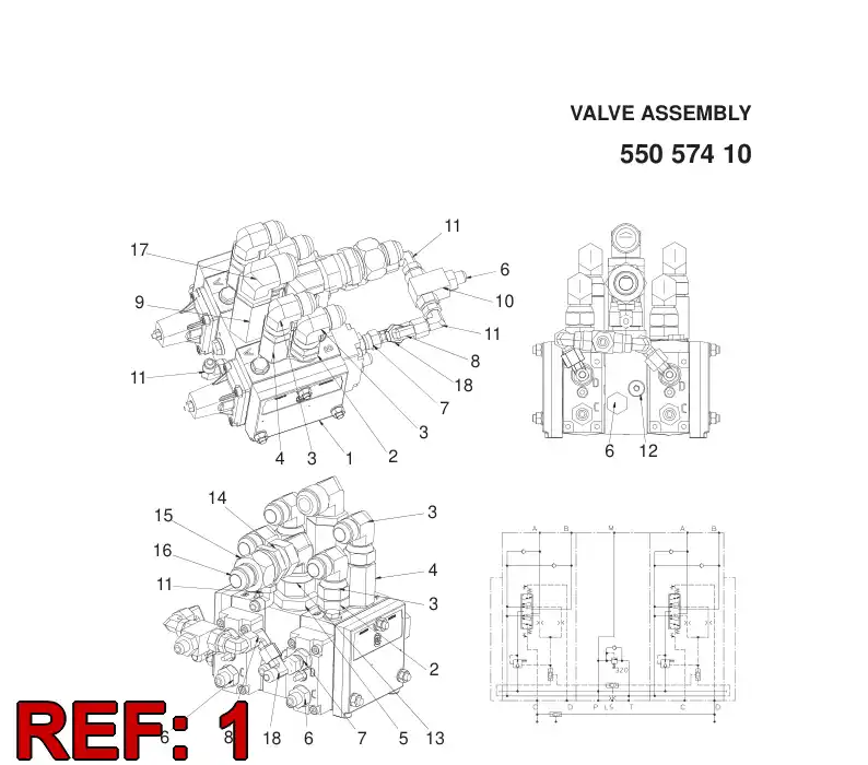 55048852 550 488 52 DIRECTIONAL VALVE - Sandvik Technical Drawing