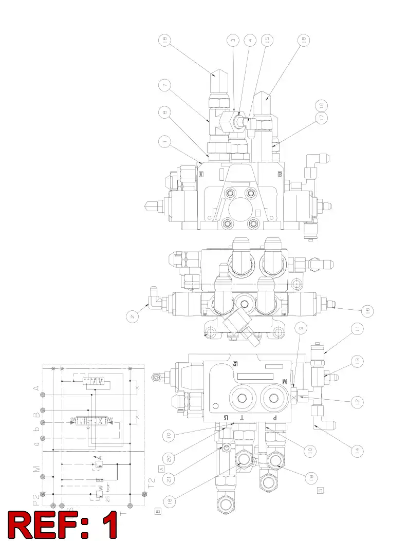 55048903 550 489 03 DIRECTIONAL VALVE - Sandvik Technical Drawing