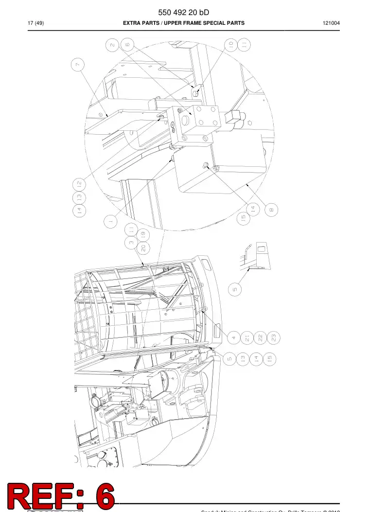 55048988 550 489 88 Bracket - Sandvik Technical Drawing
