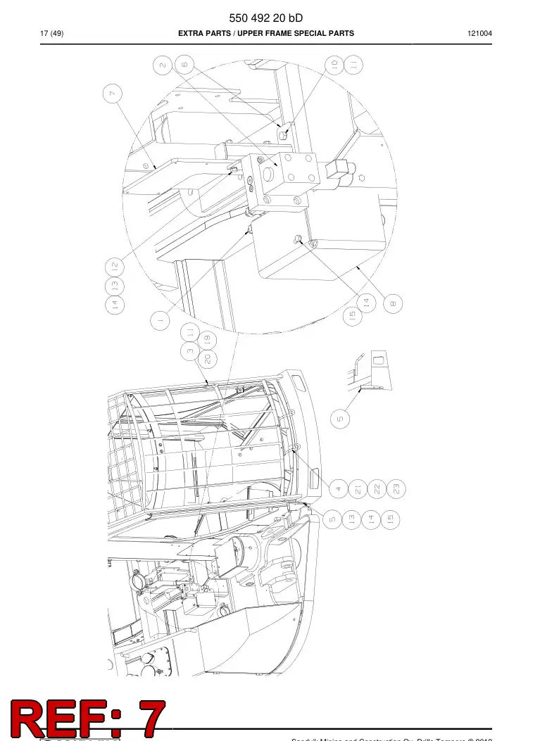55048994 550 489 94 Mounting plate - Sandvik Technical Drawing