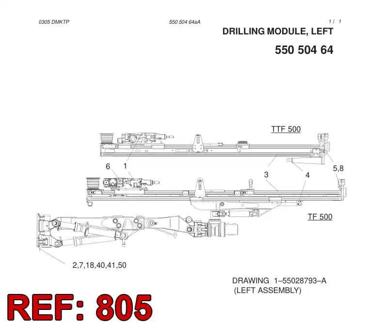 55049003 550 490 03 HOSING, TB 40 - Sandvik Technical Drawing